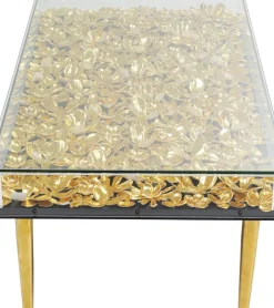 Soffbord Gold Flowers, 120x60cm - KARE Design
