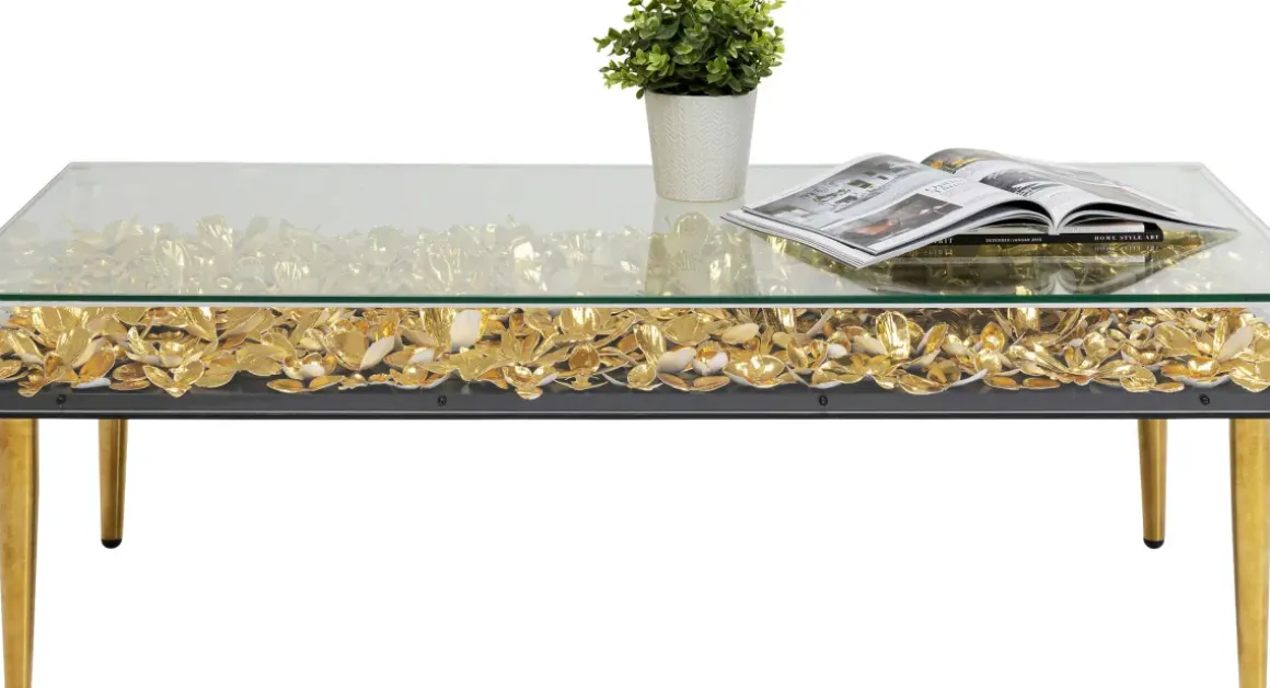 Soffbord Gold Flowers, 120x60cm - KARE Design