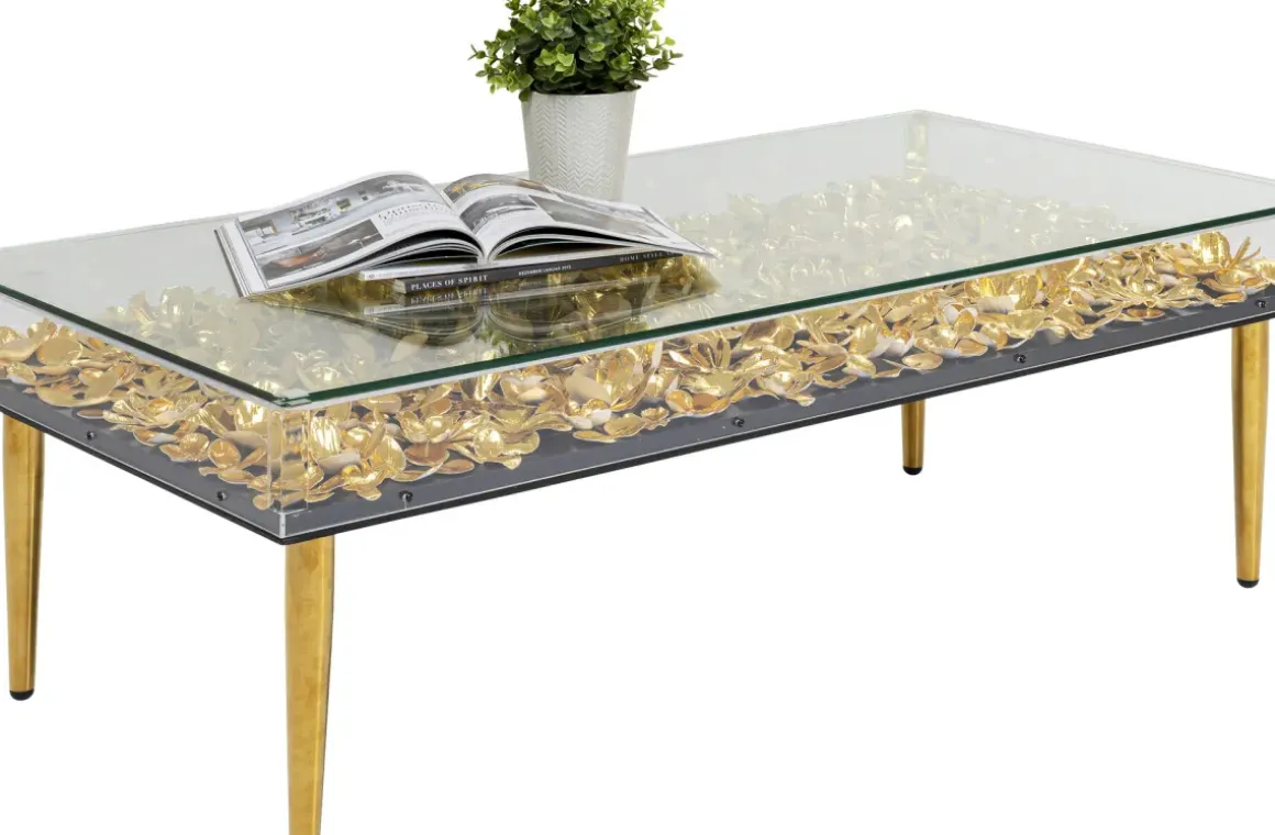 Soffbord Gold Flowers, 120x60cm - KARE Design