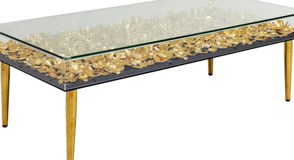 Soffbord Gold Flowers, 120x60cm - KARE Design