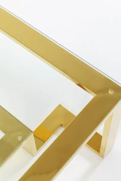 Soffbord Gold Rush - Glasbord med Hylla, 120x120cm - KARE Design