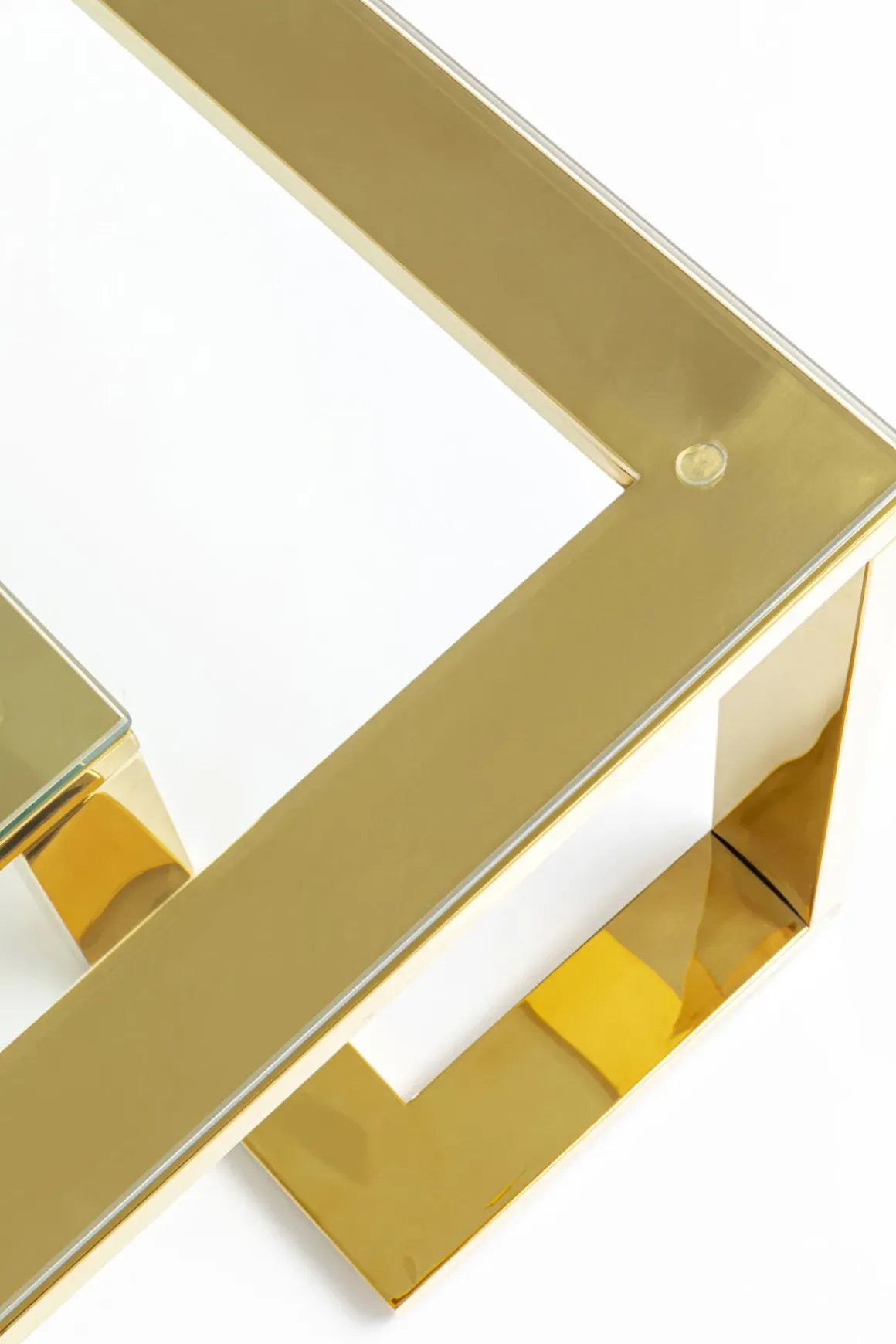 Soffbord Gold Rush - Glasbord med Hylla, 120x120cm - KARE Design