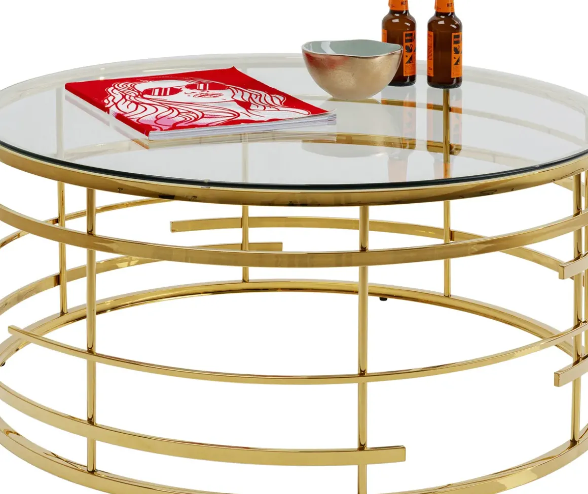 Soffbord Jupiter Rund - Mässing/Glas, Ø100cm - KARE Design
