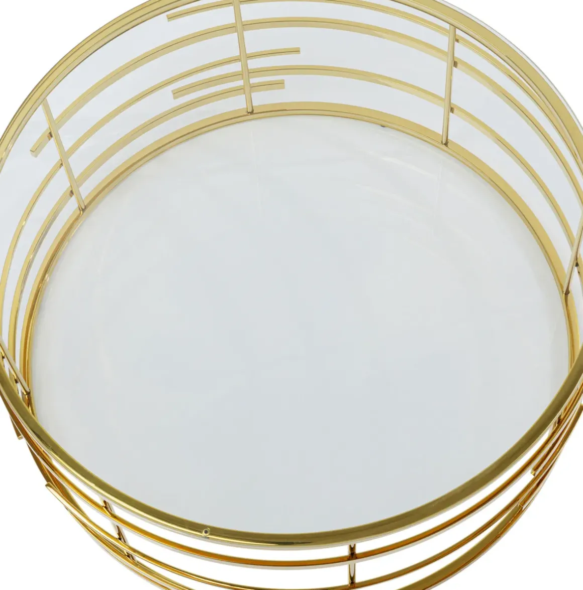 Soffbord Jupiter Rund - Mässing/Glas, Ø100cm - KARE Design