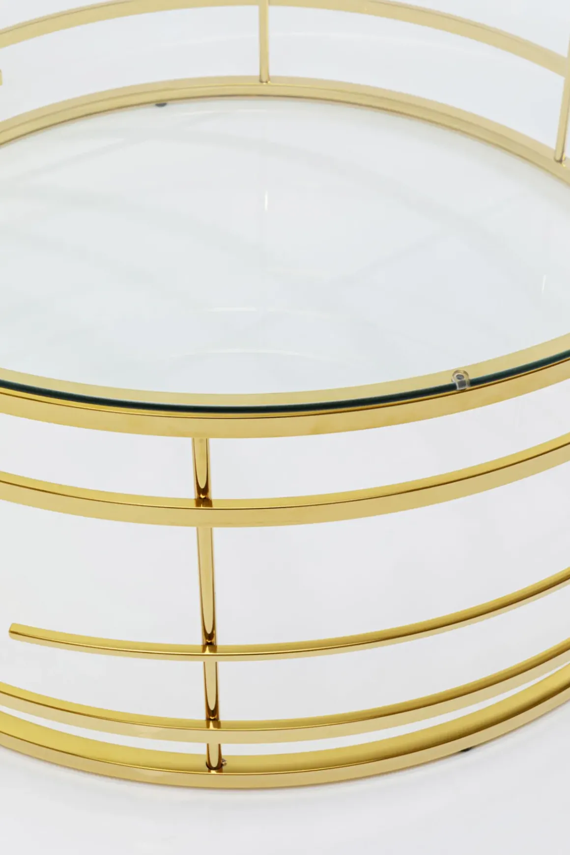 Soffbord Jupiter Rund - Mässing/Glas, Ø100cm - KARE Design