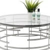 Soffbord Jupiter Rund - Silver/Glas, Ø100cm - KARE Design
