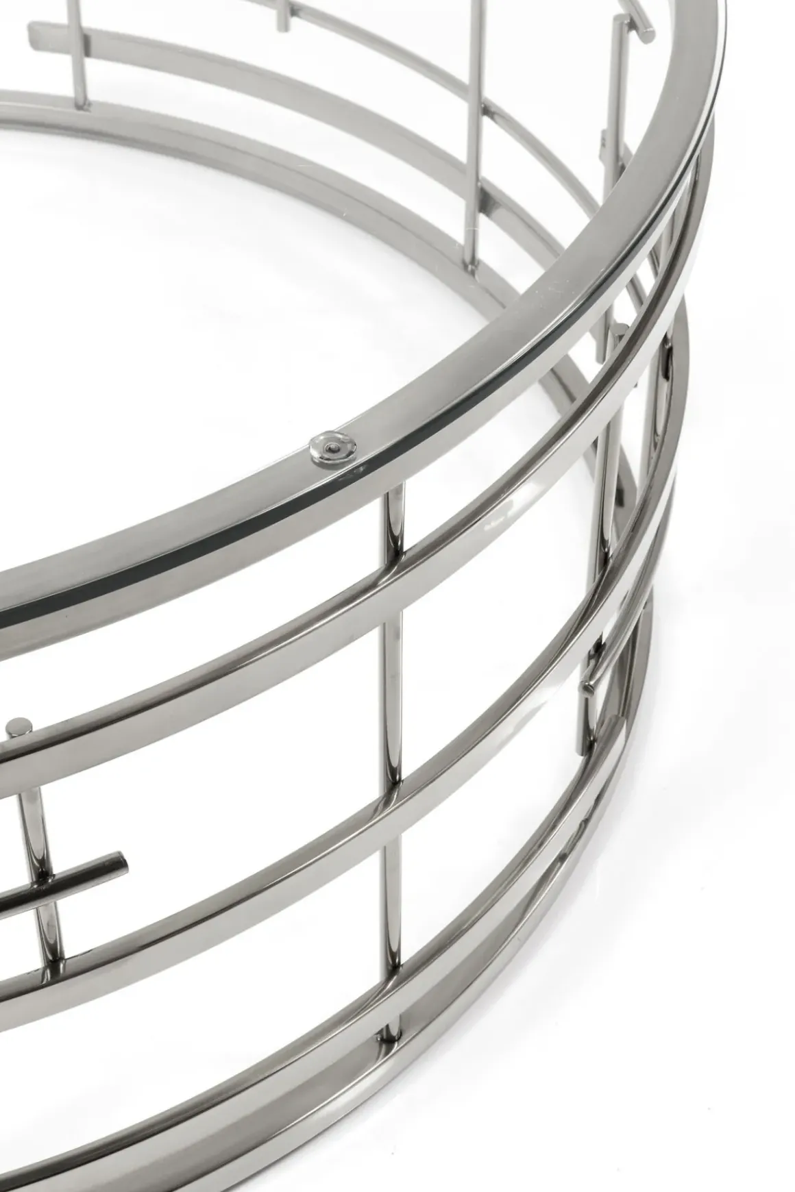 Soffbord Jupiter Rund - Silver/Glas, Ø100cm - KARE Design