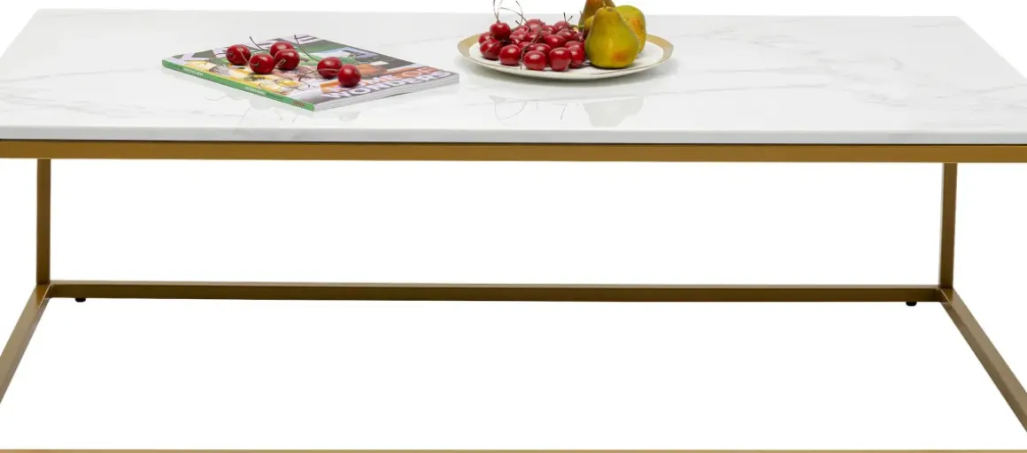 Soffbord Key West - Rektangulärt Bord Marmor/Guld, 120x60cm - KARE Design