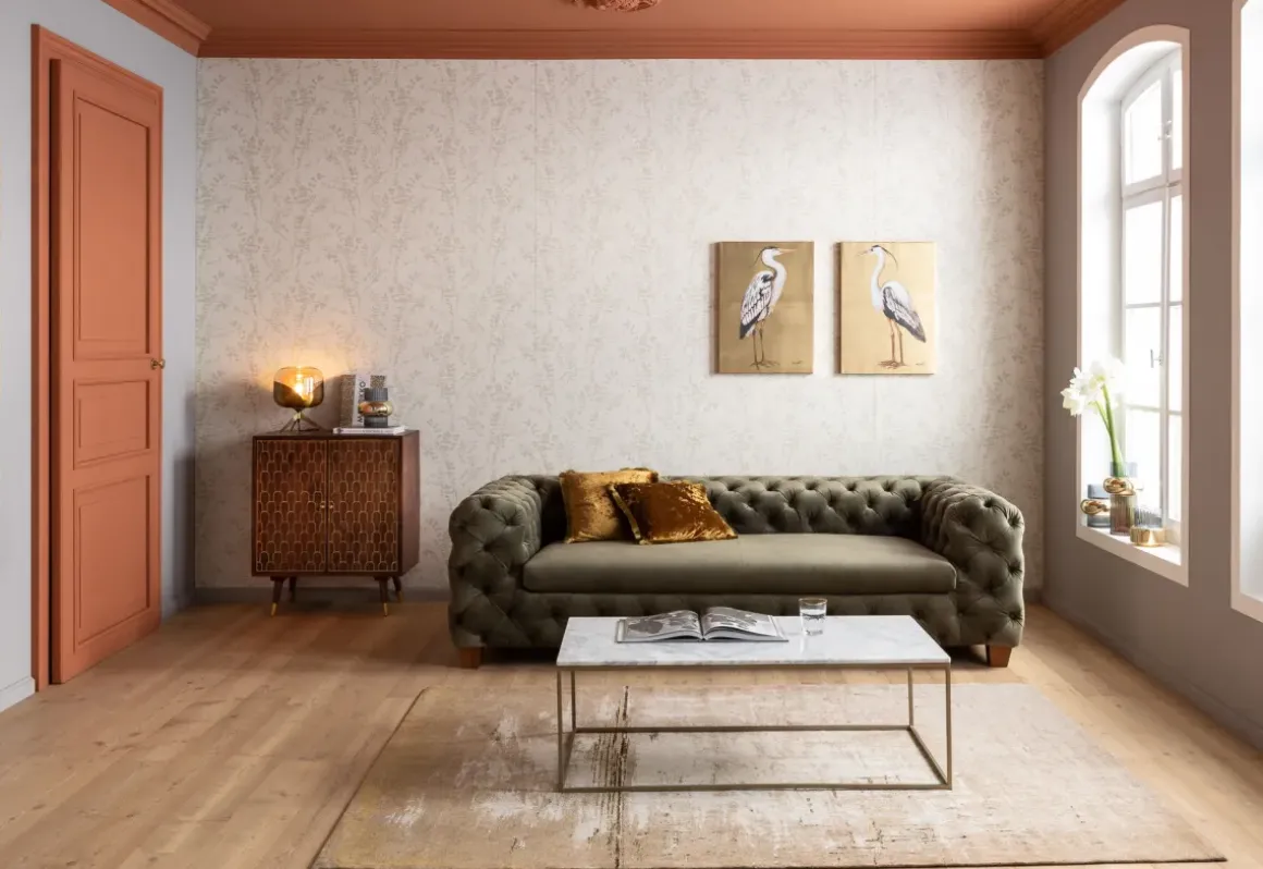 Soffbord Key West - Rektangulärt Bord Marmor/Guld, 120x60cm - KARE Design