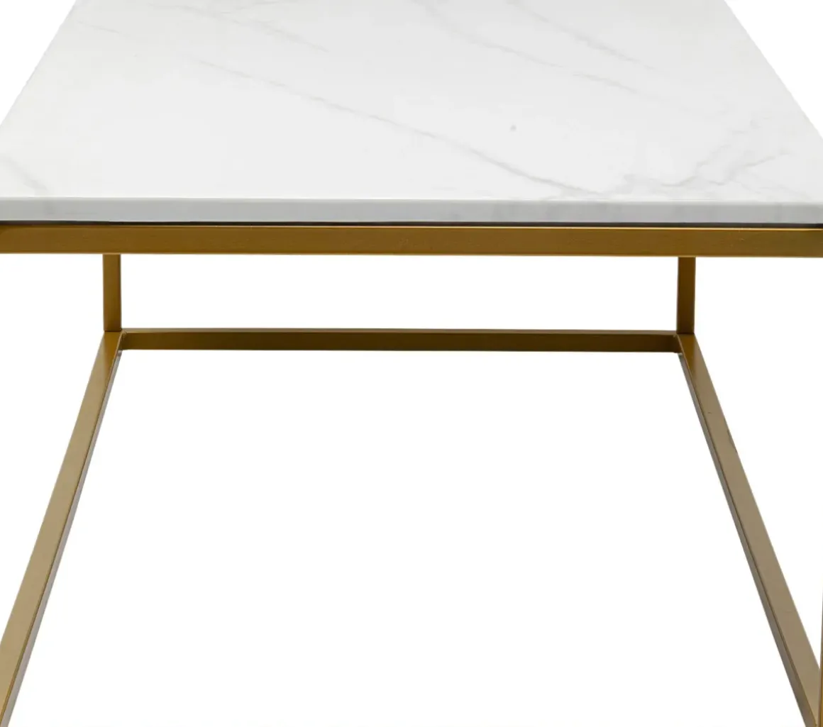Soffbord Key West - Rektangulärt Bord Marmor/Guld, 120x60cm - KARE Design