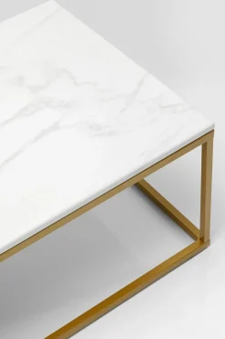 Soffbord Key West - Rektangulärt Bord Marmor/Guld, 120x60cm - KARE Design