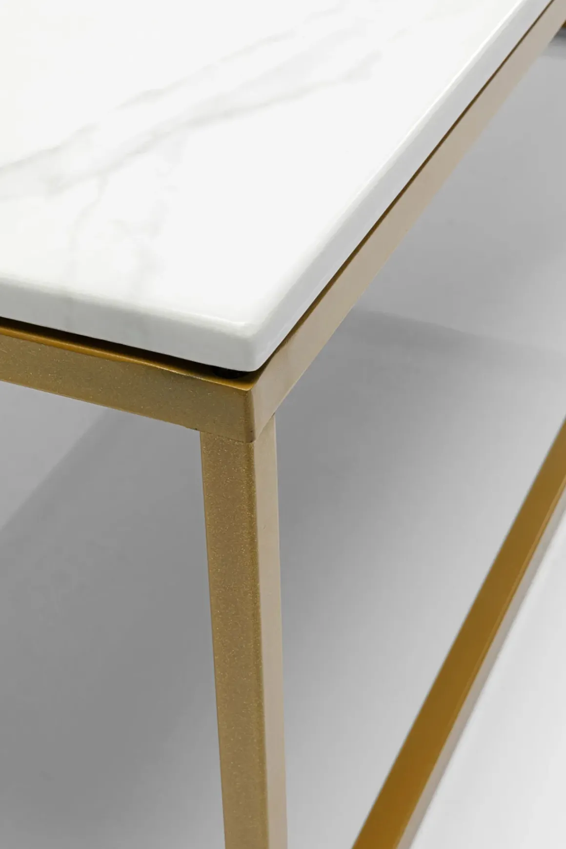 Soffbord Key West - Rektangulärt Bord Marmor/Guld, 120x60cm - KARE Design