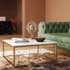 Soffbord Key West - Vit Marmor/Guld, 90x90cm - KARE Design