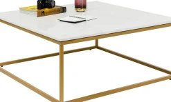 Soffbord Key West - Vit Marmor/Guld, 90x90cm - KARE Design