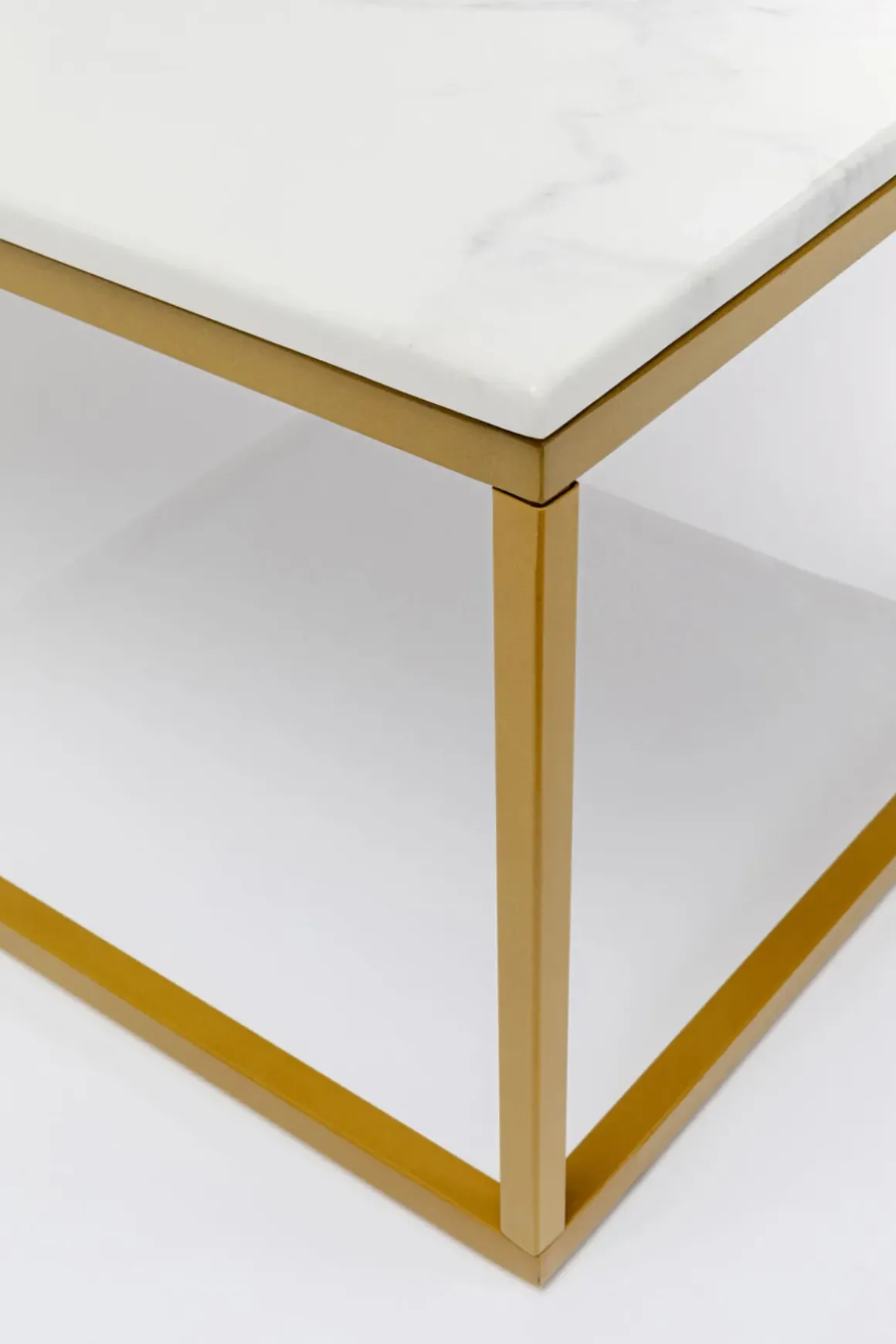 Soffbord Key West - Vit Marmor/Guld, 90x90cm - KARE Design