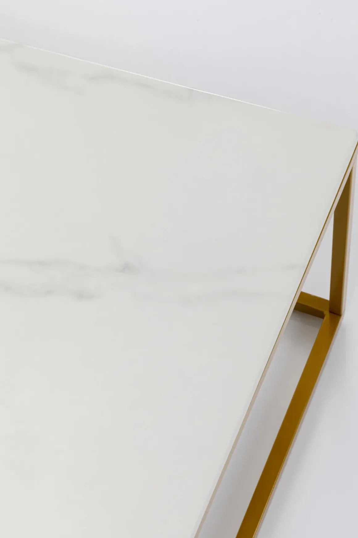 Soffbord Key West - Vit Marmor/Guld, 90x90cm - KARE Design