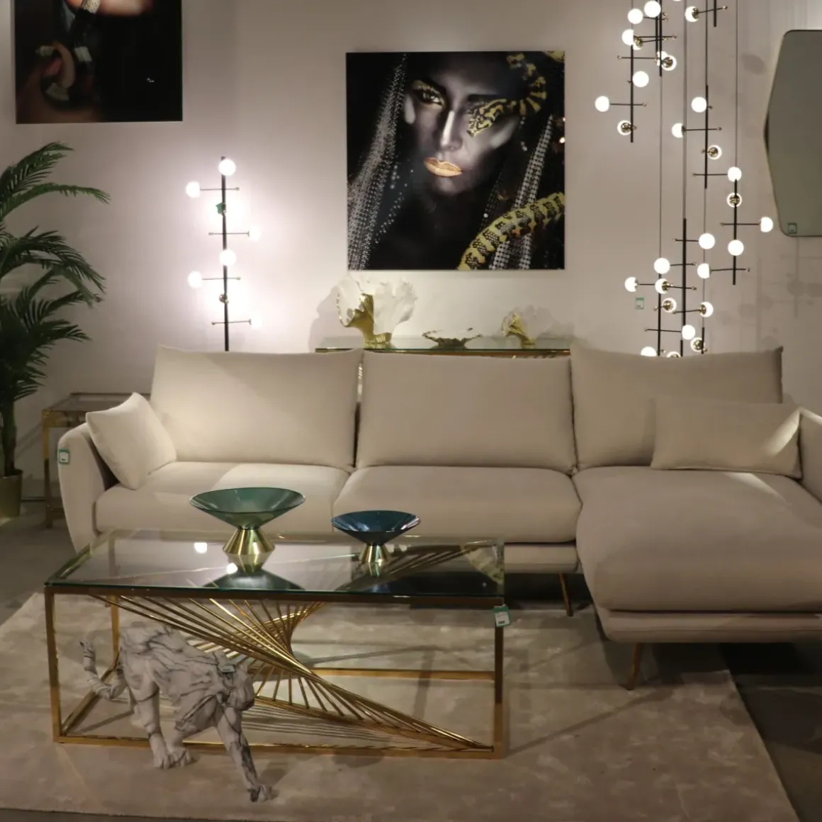 Soffbord Laser - Rektangulärt Bord Glas/Guld, 120x60cm - KARE Design