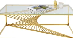 Soffbord Laser - Rektangulärt Bord Glas/Guld, 120x60cm - KARE Design