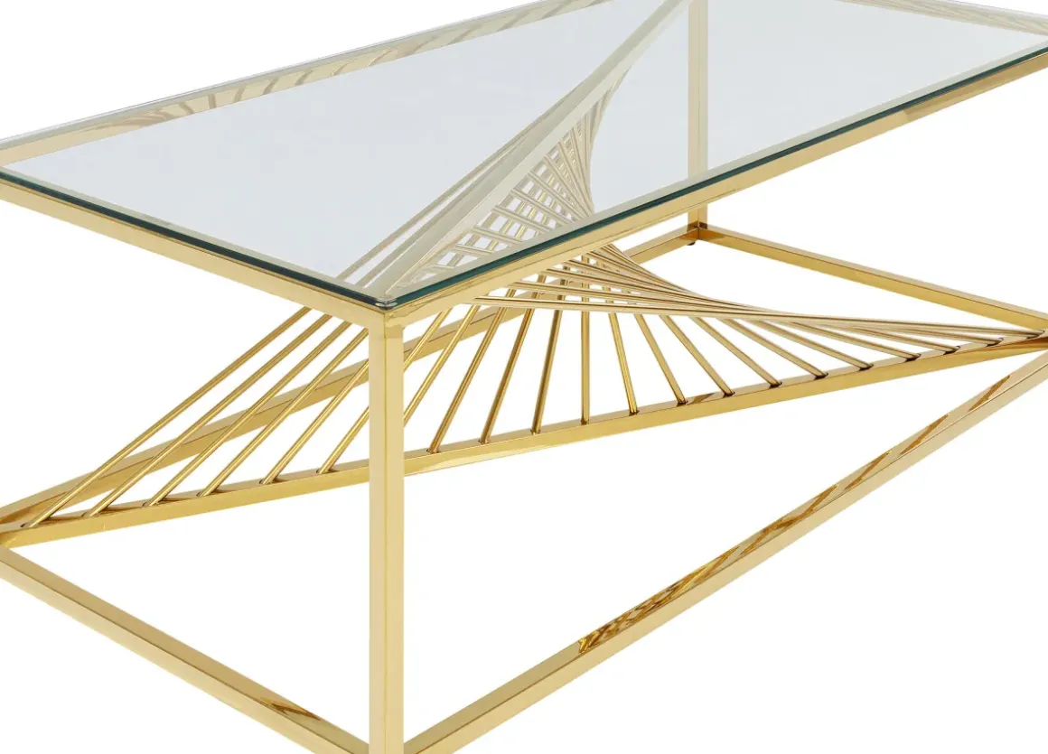 Soffbord Laser - Rektangulärt Bord Glas/Guld, 120x60cm - KARE Design