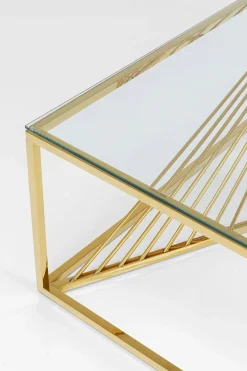 Soffbord Laser - Rektangulärt Bord Glas/Guld, 120x60cm - KARE Design