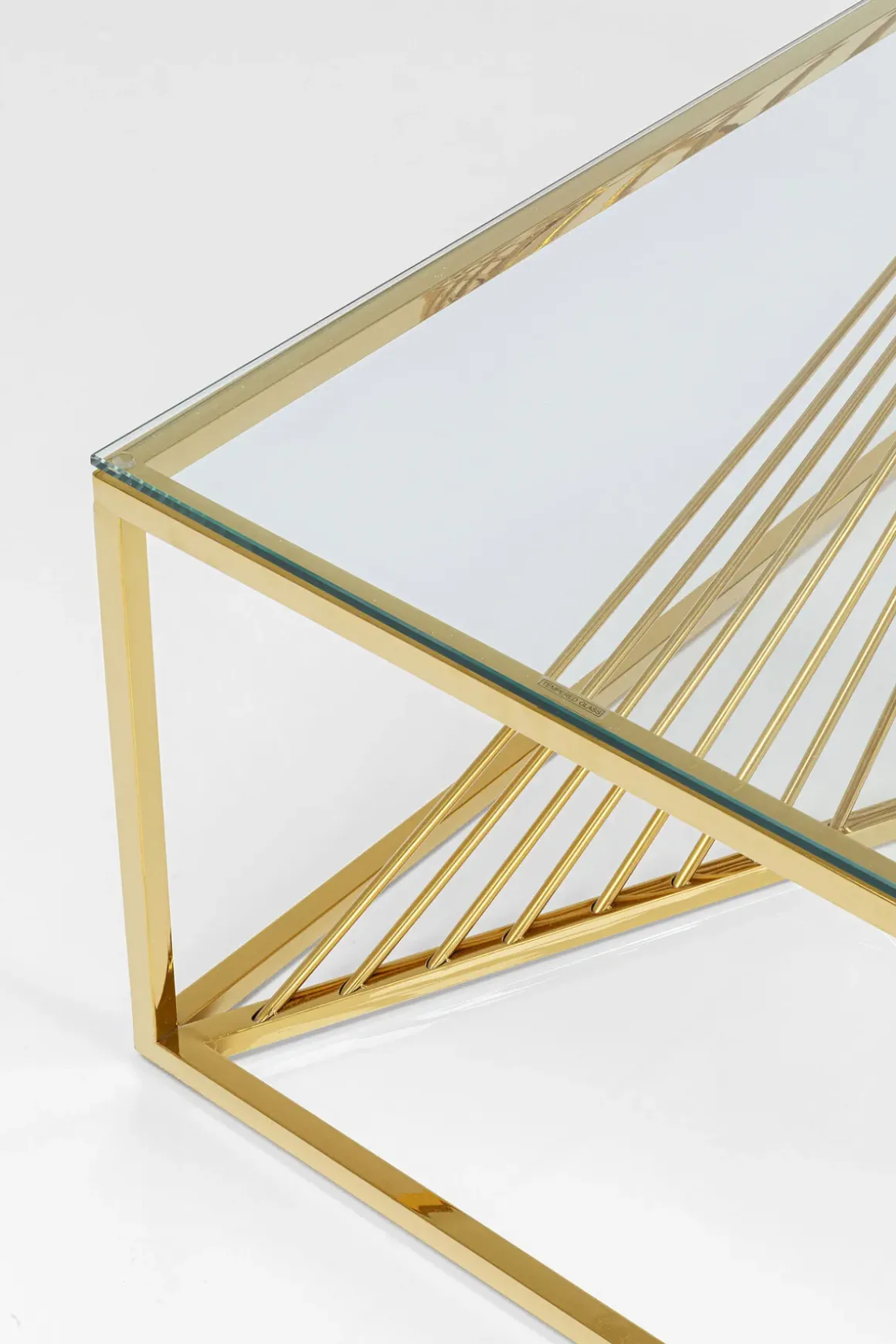 Soffbord Laser - Rektangulärt Bord Glas/Guld, 120x60cm - KARE Design