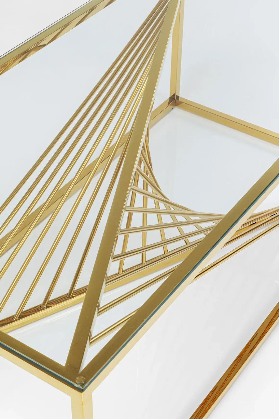 Soffbord Laser - Rektangulärt Bord Glas/Guld, 120x60cm - KARE Design
