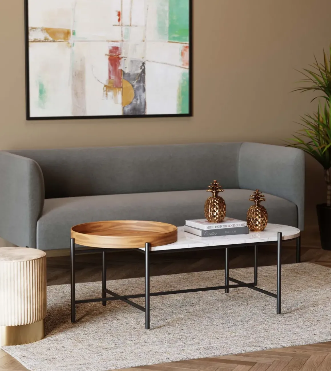 Soffbord Layered, 128x55cm - KARE Design