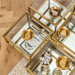 Soffbord Luigi - Set med 4 Bord i Mässing/Glas - KARE Design