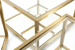 Soffbord Luigi - Set med 4 Bord i Mässing/Glas - KARE Design