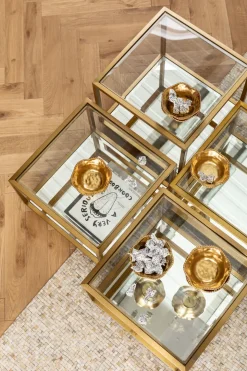 Soffbord Luigi - Set med 4 Bord i Mässing/Glas - KARE Design