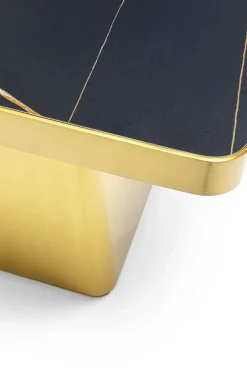 Soffbord Miler - Guld/Marmor, 80x80cm - KARE Design