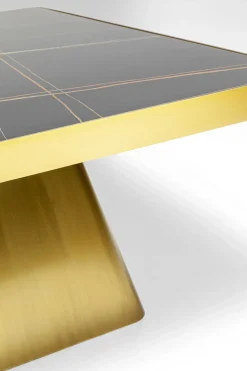 Soffbord Miler - Guld/Marmor, 80x80cm - KARE Design