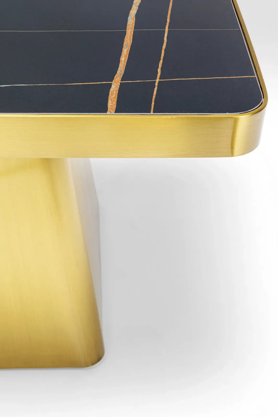 Soffbord Miler - Guld/Marmor, 80x80cm - KARE Design