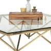 Soffbord Network - Glas och Mässing, 105x105cm - KARE Design