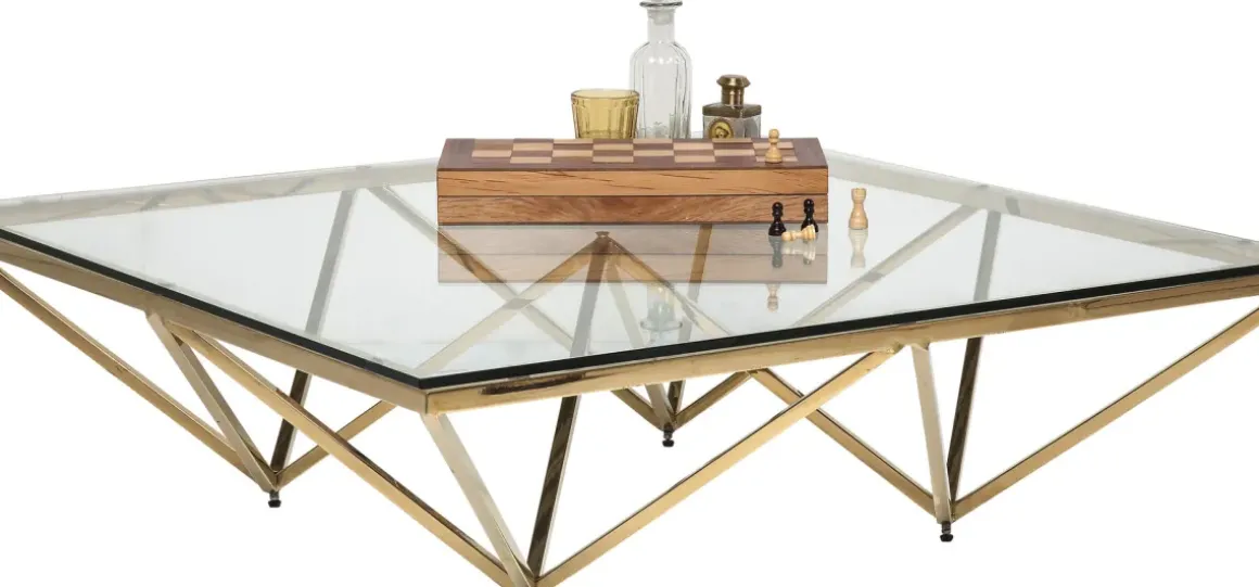 Soffbord Network - Glas och Mässing, 105x105cm - KARE Design