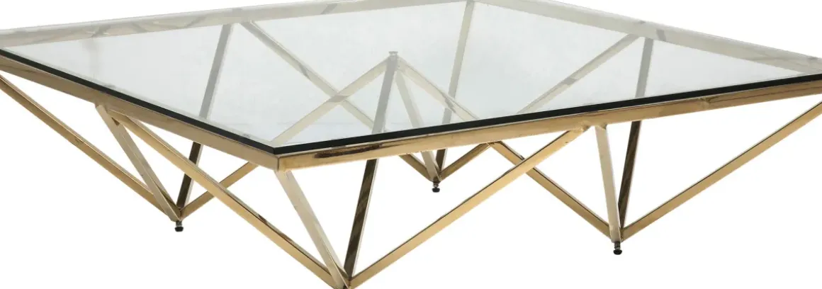 Soffbord Network - Glas och Mässing, 105x105cm - KARE Design