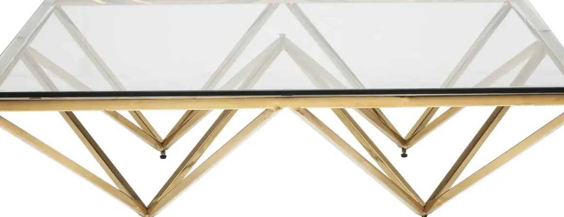 Soffbord Network - Glas och Mässing, 105x105cm - KARE Design