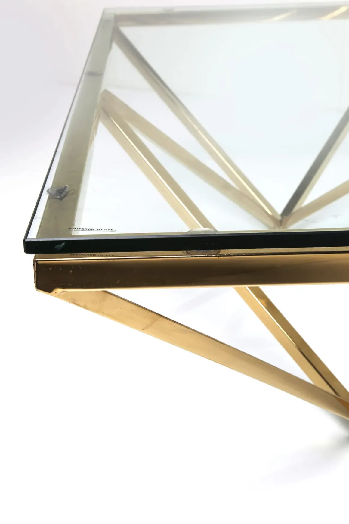 Soffbord Network - Glas och Mässing, 105x105cm - KARE Design