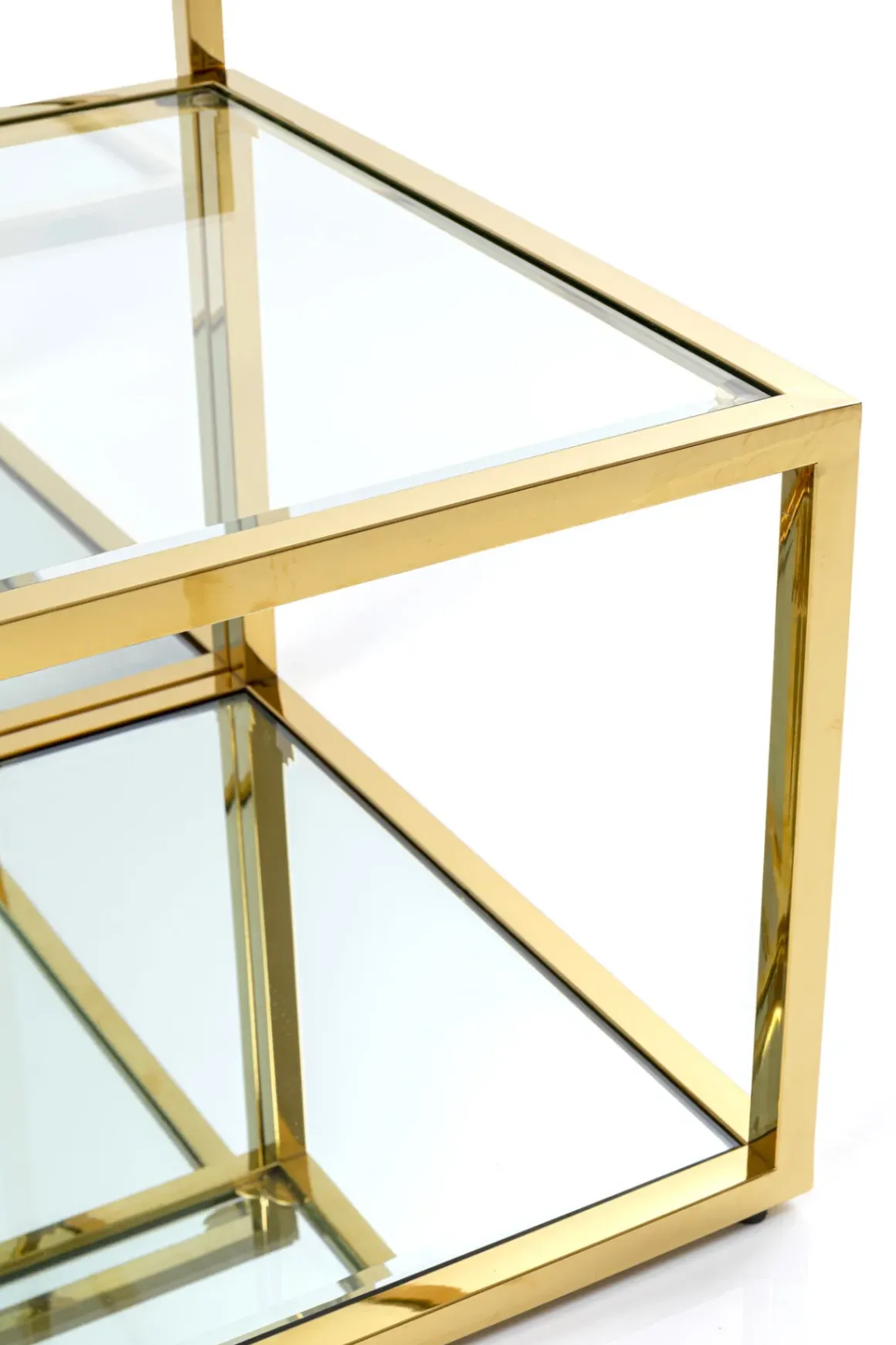 Soffbord Orion - Set med 4 Bord i Guld/Glas, 100x100cm - KARE Design