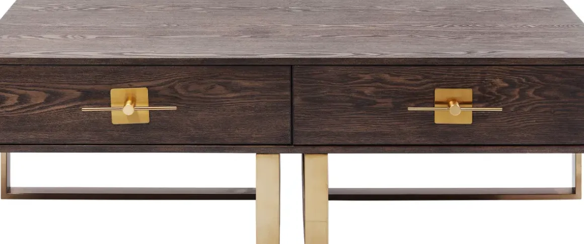 Soffbord Osaka - Mörkt Trä/Borstad Mässing - KARE Design