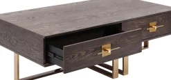 Soffbord Osaka - Mörkt Trä/Borstad Mässing - KARE Design