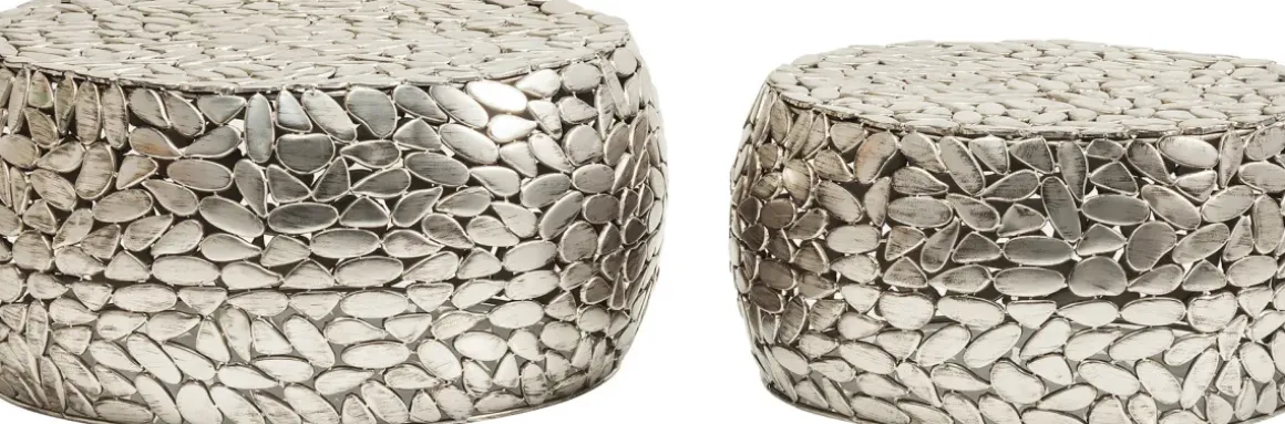 Soffbord Pebbles Deluxe - Set med 2 Bord i Silver - KARE Design