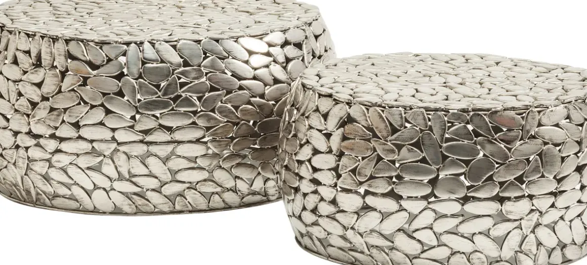 Soffbord Pebbles Deluxe - Set med 2 Bord i Silver - KARE Design