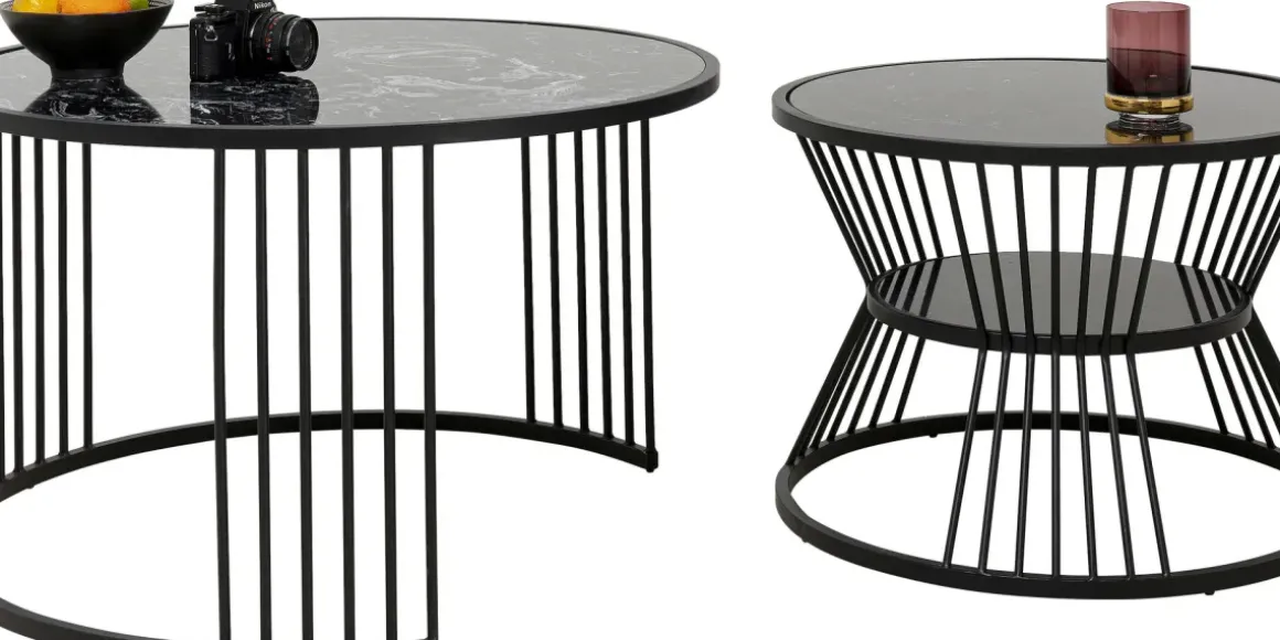 Soffbord Roma - Marmor/Svart, 2-set - KARE Design