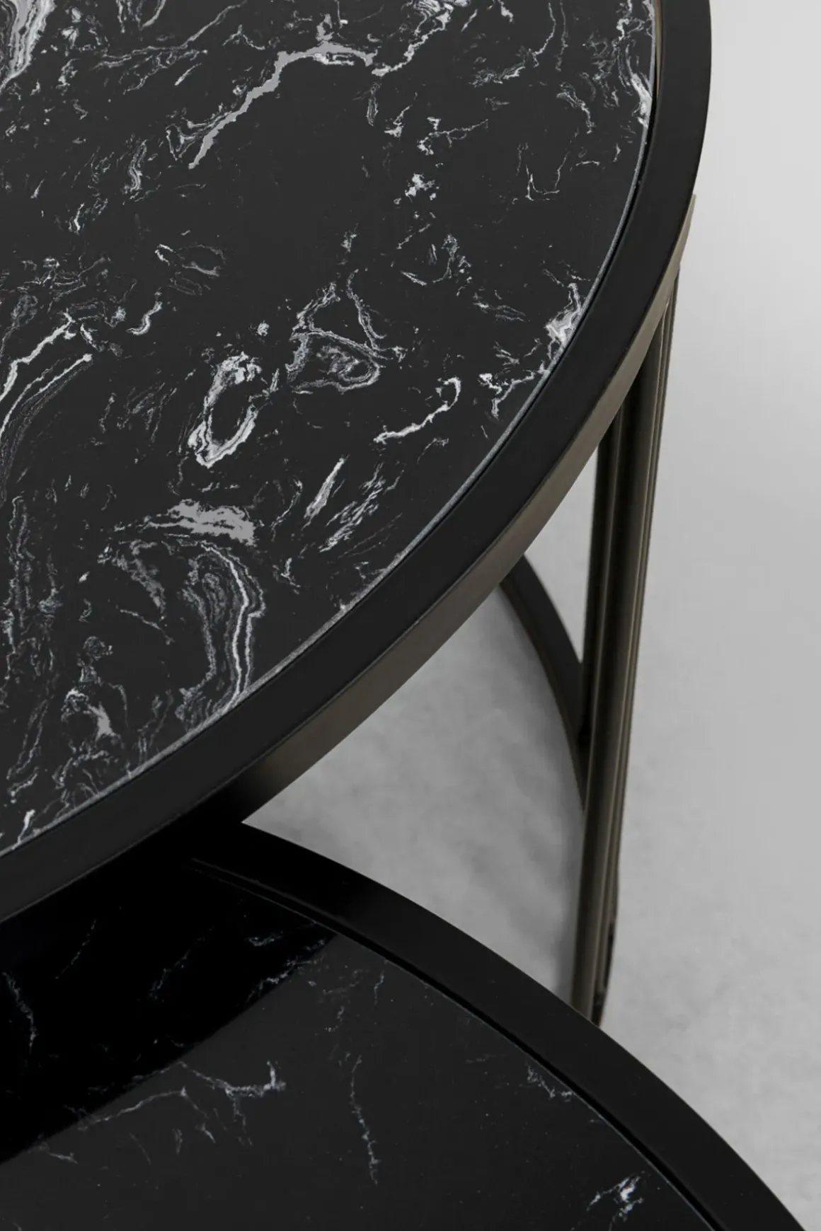 Soffbord Roma - Marmor/Svart, 2-set - KARE Design