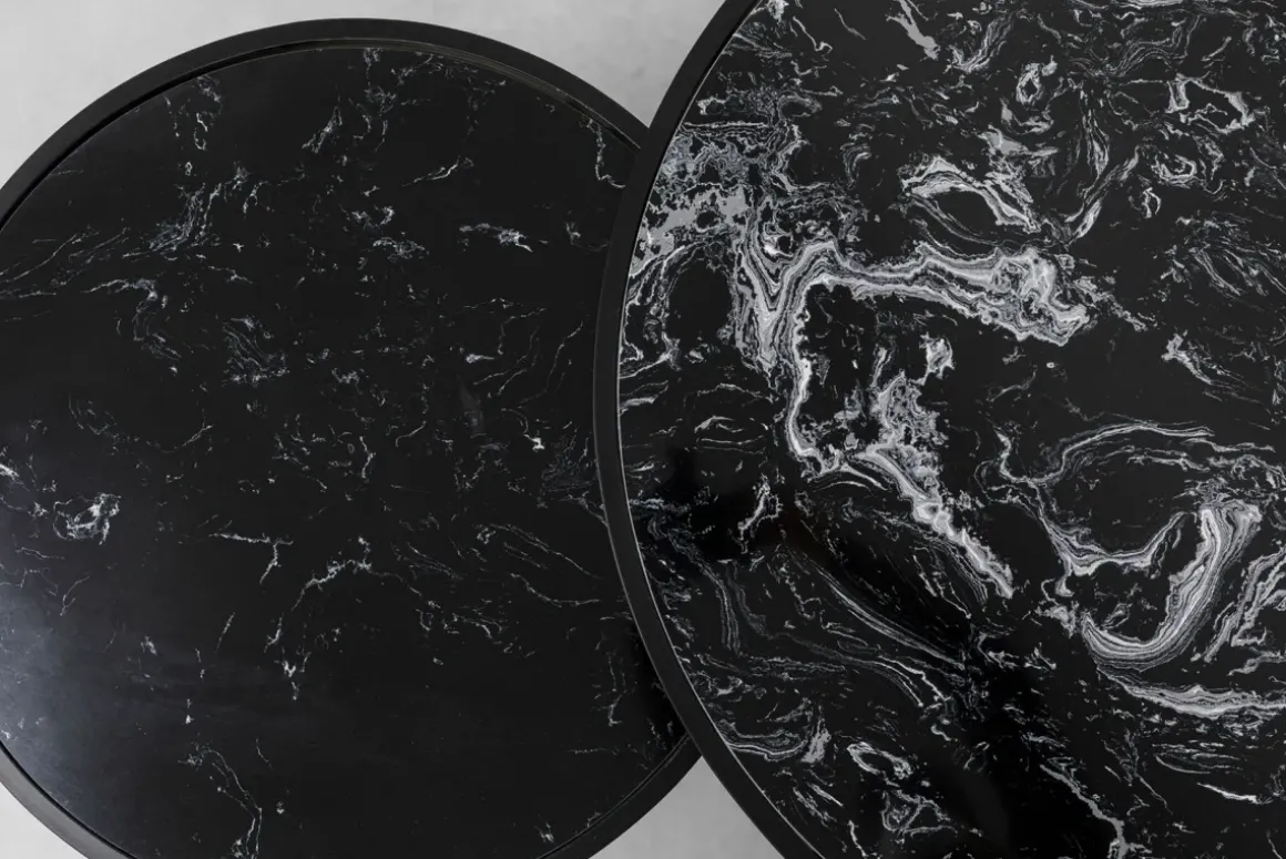 Soffbord Roma - Marmor/Svart, 2-set - KARE Design
