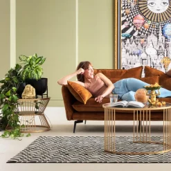 Soffbord Roma - Set med 2 Bord i Guld/Svart Marmor - KARE Design