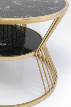 Soffbord Roma - Set med 2 Bord i Guld/Svart Marmor - KARE Design