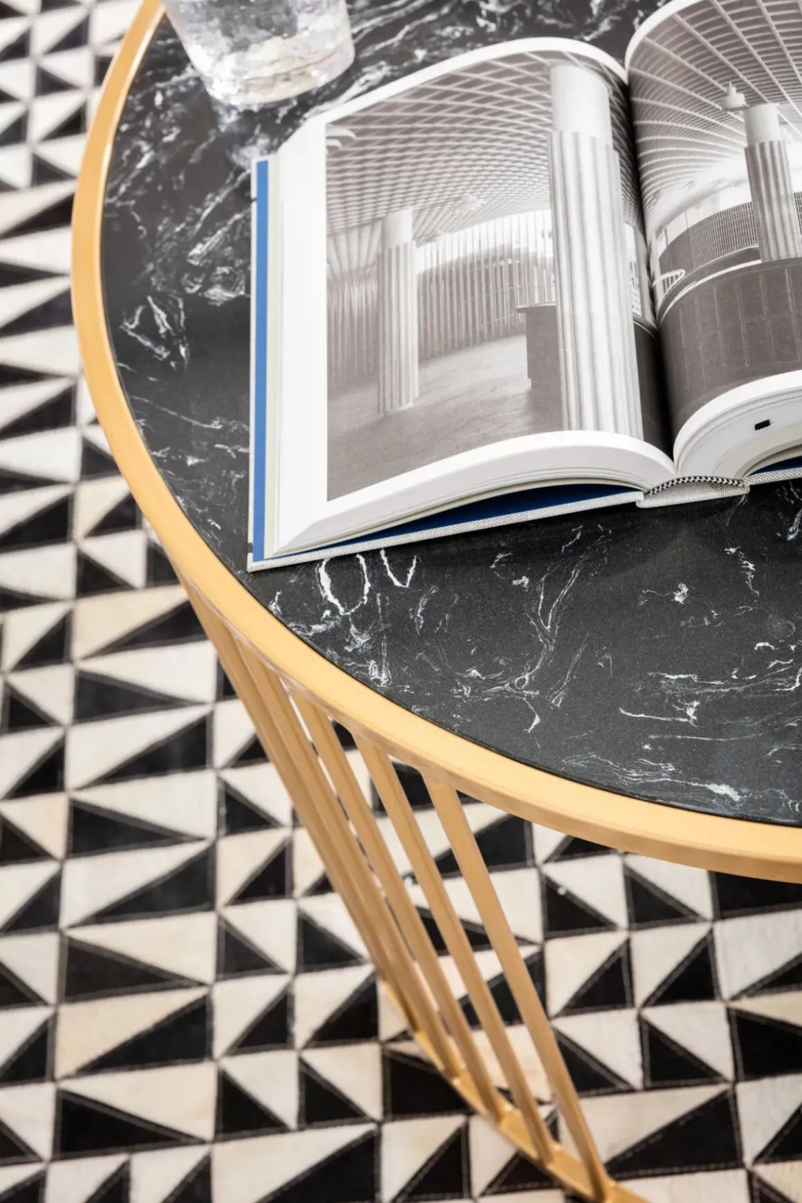 Soffbord Roma - Set med 2 Bord i Guld/Svart Marmor - KARE Design