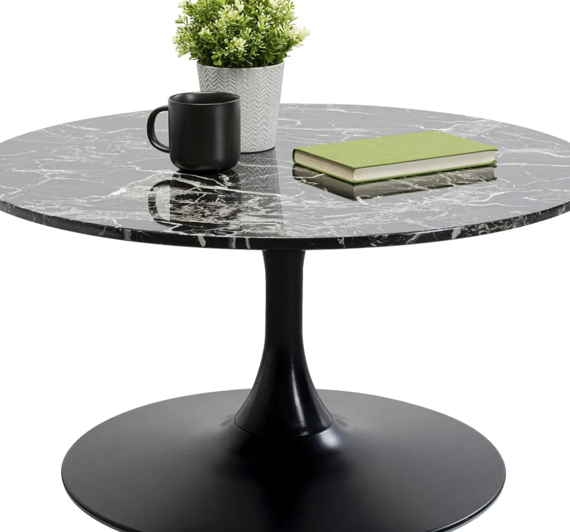 Soffbord Schickeria - Svart/Marmor Ø80cm - KARE Design